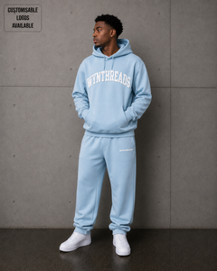 Custom PUFF PRINTING 2 piece set Heavyweight 350GSM-450GSM Unisex Tech Heavy Weight Fleece Oversized hoodie and sweatpants men - Product Image 5