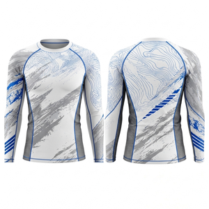เสื้อรัดกล้ามเนื้อ MMA สำหรับฝึกซ้อม BJJ แขนยาว ขายส่งจากโรงงานโดยตรง รับผลิตตามแบบ พร้อมสกรีนโลโก้ OEM - Product Image 2