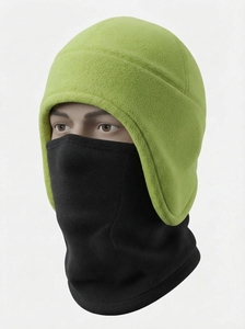 <b>Winter</b> Fleece Casquette with <b>Ear</b> Flaps and Face <b>Covering</b> Soft Warm Comfortable Cold Weather Outdoor Headwear Vintage Style - Product Image 4
