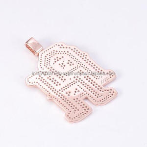 Colgante de Letra Grande y Audaz con Diamante Cultivado en Laboratorio, Diseño Brillante de Alfabeto, Tono Oro Rosa, Joyería de Moda - Product Image 6