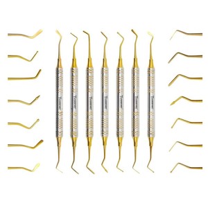 ชุดเครื่องมืออุดฟันอะมัลกัม 7 ชิ้น เคลือบไทเทเนียม ประกอบด้วย ปลั๊กเกอร์ บาร์นิชเชอร์ และเครื่องมือแกะสลัก สำหรับการผ่าตัด - Product Image 6