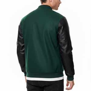 High Quality Embroidery Bomber Jacket Men Custom Logo Patch Letterman Jacket Baseball Jacket <b>winter</b> jacket button up - Product Image 5