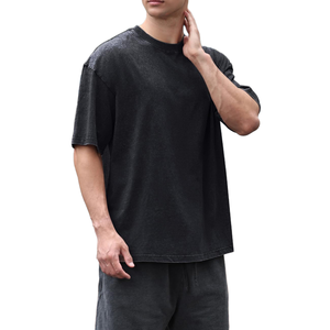 T-shirt Homme Oversize Délavé à l'Acide 100% Coton Impression Logo Personnalisé Coupe Slim Coupe Décontractée T-shirt Homme Oversize Délavé à l'Acide Personnalisé - Product Image 5