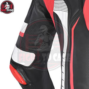 Combinaison de moto Alpinestar Racing Gear, en cuir noir, blanc et rouge, certifiée CE, taille plus, haute performance, protection, coupe ajustée - Product Image 5