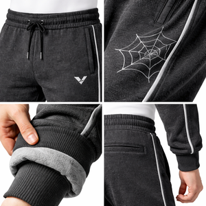 Pantalones Deportivos Gris Oscuro con Estampado Gráfico, Mezcla de Algodón, Corte Ajustado, Estilo Casual Urbano, con Cordón y Bolsillos - Product Image 6