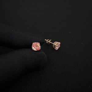 Pendientes de Oro Rosa de 18K con Diamante Rosa Cultivado en Laboratorio de 2.25 CT, Corte Cojín, Certificado IGI, Minimalistas, de Lujo, para Mujer, Regalo para Fiesta - Product Image 4