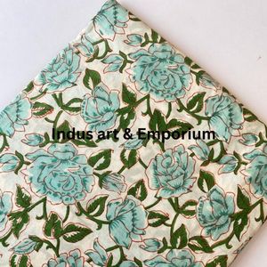 Tela de Algodón Cambray Estampada a Bloques 60x60, Tela de Algodón con Estampado Tradicional Jaipuri - Product Image 3