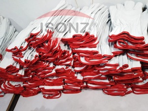 ISONZ Leather Zone Cowhide Calf Leather Fully Palm <b>Driver</b> Safety <b>Gloves</b> Anti-Cut Heat Resistant 10 Inch 1.2mm Thick - Product Image 3