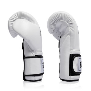 นวมชกมวย Fairtex สีขาว หนังแท้ สำหรับเด็ก แบบติดตีนตุ๊กแก ปิดนิ้วเต็มรูปแบบ น้ำหนักเบา ระบายอากาศได้ดี สายรัดข้อมือแบบผูก สำหรับฝึกซ้อม ปรับแต่งได้ - Product Image 2