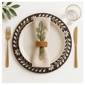 Handcrafted Mother of Pearl Inlay Acacia Wood Round Charger <b>Plate</b> for Wedding Decor and Hotel Table Setting <b>Decorative</b> <b>Plate</b> - Product Image 5