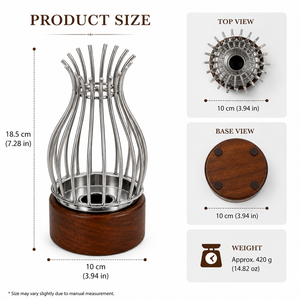 Quemador de Incienso Moderno con Jaula Metálica y Base de Madera, Diseño Artístico Único, Perfecto para Aromatizar y Decorar el Hogar con Lujo - Product Image 2