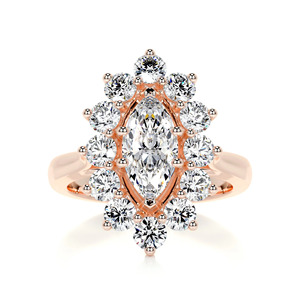 Anillo de Diamantes Cultivados en Laboratorio con Corte Marquesa en Oro Amarillo - Product Image 3