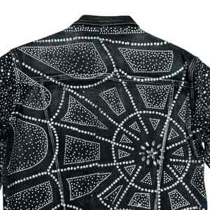 Veste en jean décontractée pour homme, style urbain, avec strass et pierres décoratives, coupe ajustée, pour club de nuit et tenue de rue - Product Image 3