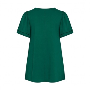 Budget Friendly Flutter Short Sleeve T-<b>Shirt</b> Casual Round Neck <b>Loose</b> Fit Summer Top Elegant Solid Colour <b>Women</b> Tee <b>Shirt</b> - Product Image 2