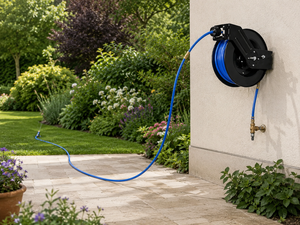 Multi-Function 1/2x50ft Wall Mount Steel Premium Air Hose Reel Spring Driven Rewind Hybrid Polymer For Garage Vietnam GAPGAR014 - Product Image 1