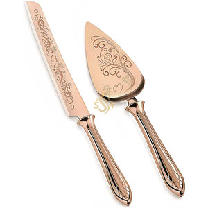 มีดตัดเค้กและที่ตักเค้กแบบใหม่ ผลิตจากทองเหลืองและสแตนเลสขัดเงาอย่างดี เหมาะสำหรับงานแต่งงาน งานเลี้ยง และงานอีเว้นท์ อุปกรณ์เสริมคุณภาพสูง - Product Image 5