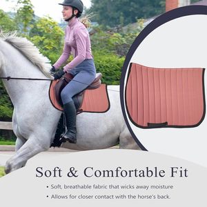 Tapis d'équitation sans selle avec étriers |   Sous-selle respirant doublé polaire sans armature |   Équipement d'équitation confortable - Product Image 5