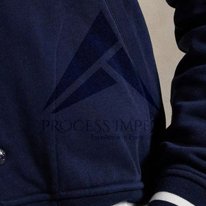Veste universitaire bleu marine pour homme, couleur unie, col rabattu, fermeture boutonnée, style preppy, vêtement d'automne, coupe classique - Product Image 4