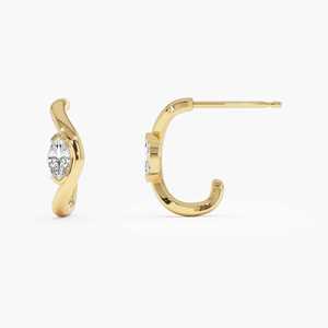 Pendientes de Aro con Diamantes Cultivados en Laboratorio, Corte Marquesa, Claridad VVS2, 0.60 CTW, Oro Puro de 14K, para Mujer, Novia, Venta al Por Mayor, RTS - Product Image 4