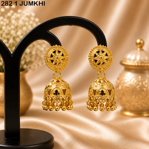 gold plated jumkha earrings for women artificial gold Plated jhumka earrings wholesale <b>UK</b> long layered gold plated jhumka - Product Image 3