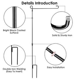 Supporto per Bandiera da Giardino in Ferro Battuto Resistente alle Intemperie 11.8x17.7in, Porta Bandiera e Striscione per Feste, Supporto in Ferro Rivestito per Uso Esterno - Product Image 2
