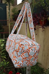Bolsa de Lona Acolchada de Algodón Vintage, Grande, Azul con Estampado Floral, de Alta Calidad, para Viajes Cortos, para Mujer, el Mejor Regalo para una Persona Especial - Product Image 2
