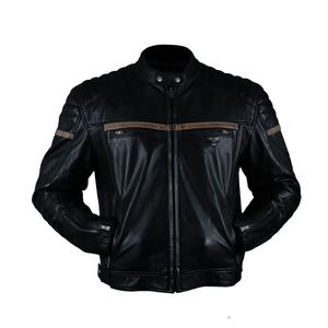 Veste de moto en cuir pour hommes Veste de motard approuvée CE pour toutes les saisons - Product Image 1