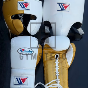 Conjunto de Boxeo de Cuero Hecho a Medida de Alta Calidad, Guantes de Boxeo Profesionales, Protector de Cabeza, Protección Inguinal, Cierre con Cordones - Product Image 1