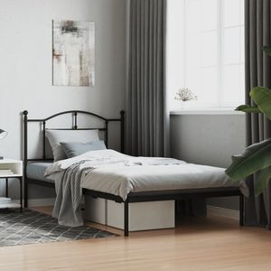 โครงเตียงเหล็กสีดำทรงสี่เหลี่ยมทันสมัย แข็งแรงทนทาน สำหรับเตียงคู่ - Product Image 1
