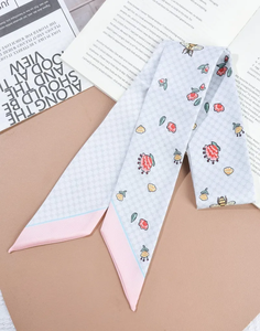 Small Silk Scarf 6x100cm for Women <b>Neck</b> Wrap Hair Ribbon <b>Tie</b> Bag Handle Fashion Accessory - Product Image 4