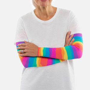 Mangas de compresión unisex de color liso personalizadas para ciclismo, gimnasio y correr, ajuste ceñido, absorbentes del sudor. - Product Image 4