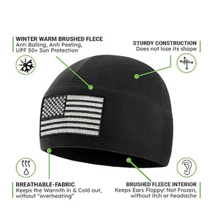 Tactical Beanie Hat American Flag Fleece Winter <b>Watch</b> Cap Style Warm Knit Skull Cap Durable Mens Beanies Outdoor - Product Image 2