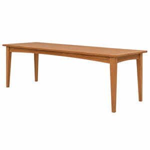 Table à manger rectangulaire contemporaine en teck massif avec plateau et pieds coniques, écologique, pour appartement et hôtel - Product Image 2