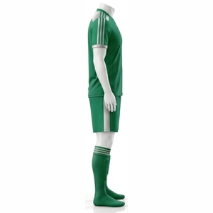 Ensemble d'uniformes de football unisexes de qualité supérieure, vert, manches courtes, sublimé, évacuation de l'humidité, taille élastique, coupe régulière, toutes saisons - Product Image 3