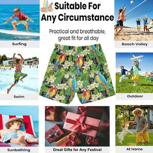 Pantalones Cortos Deportivos de Secado Rápido con Estampado de Transferencia Térmica para Hombre, para Entrenamiento en Gimnasio y Deportes al Aire Libre, con Estampado de Palma - Product Image 4