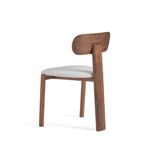 Silla de Comedor de Madera de Nogal Tapizada en Tela Premium, Asiento de Lujo de Estilo Mid-Century para Hogar y Restaurante - Product Image 3