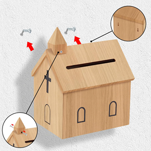 Caja de donaciones con forma de iglesia, caja para solicitudes de oración, cajas de ofrendas para iglesias, ideal para iglesias, escuelas, hoteles, de Vietnam - Product Image 4