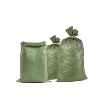 Sacoches en plastique tissé PP vertes en promotion, impression offset, recyclables, avec bec verseur, fabriquées au Vietnam, pour riz, farine et engrais, capacités 100kg/50kg/25kg