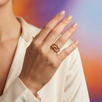Laboratuvarda Yetiştirilmiş Elmas 14 Ayar Gül Altın Kadın Yüzük İnce İşçilik Günlük Kullanım OEM ODM Toptan Satış Fantazi Renk Lüks RIZTA JEWELS