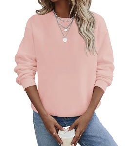 Sweat-shirt en coton pour femme, col rond, manches longues, coupe décontractée, confortable, couleur unie, prix de gros, fabriqué au Bangladesh - Product Image 1
