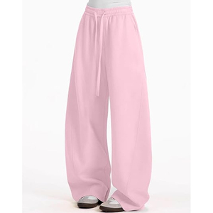 Pantalon de survêtement décontracté pour femme, coupe large, doublure polaire respirante, écologique, 360g, en coton élastique, idéal pour l'entraînement hivernal - Product Image 4