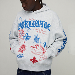 Sweat-shirt à capuche personnalisé pour homme OEM DTF, imprimé avec un motif graphique, streetwear décontracté à manches longues pour homme - Product Image 1