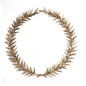 Décoration murale artisanale en fer, couronne murale design, décoration murale élégante, art mural moderne doré, décoration murale en métal en forme de branche - Product Image 1