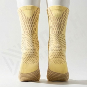 Yellow Crew <b>Socks</b> Breathable Knitted Polyester Spandex Running Athletic <b>Socks</b> for Adults Summer Sport Wear - Product Image 5