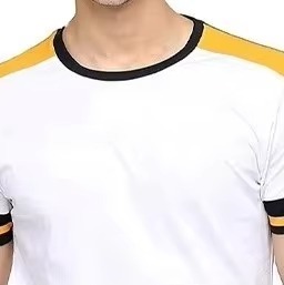 <b>Men's</b> Customized Material Striped T-Shirt Short Sleeve O-Neck Casual Breathable Knitted Regular Fit Oversized Digital Printed - Product Image 4