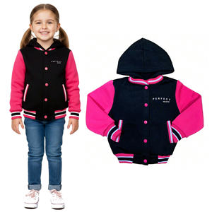 Blousons universitaires pour filles, enfants et jeunes, avec lettres brodées, d'hiver, style basketball, en polaire, chauds et épais, type bomber - Product Image 3