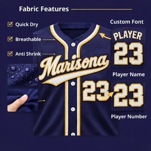 Camiseta de Béisbol Personalizada OEM, Etiqueta Privada, Nombre y Número Bordados, Uniformes de Equipo, Manga Corta, Algodón Orgánico, Estilo Retro - Product Image 4