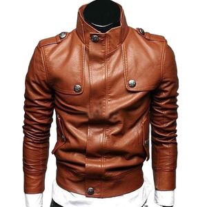 แจ็คเก็ตหนังวัวแท้แขนยาวสำหรับผู้ชาย แบรนด์ไฮสตรีท พร้อมซิปด้านหน้า กระเป๋าข้างบุซับในอุ่น กันลม และเป็นมิตรต่อสิ่งแวดล้อม - Product Image 1