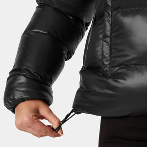 Chaqueta corta acolchada para mujer con cuello alto y cremallera, abrigo de invierno acolchado con relleno de plumón, chaqueta exterior tipo puffer, precio mayorista - Product Image 3