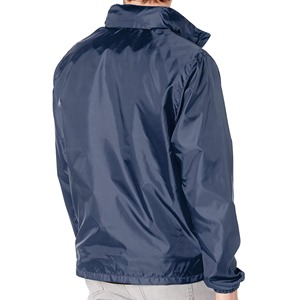 Men's Navy Blue Windproof Polyester Racer Jacket Hooded Zipper Closure Casual Autumn Wear Regular Fit High Street - Product Image 2